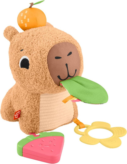 FISHER-PRICE capibara sensorial de peluche con mordedor y sonajero 23,5 cm