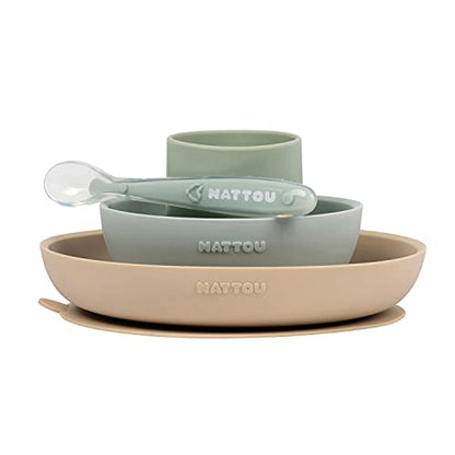 NATTOU conjunto de vajilla de silicona de 4 piezas