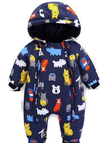 JIAMY mono de invierno con capucha 18-24 meses para bebés