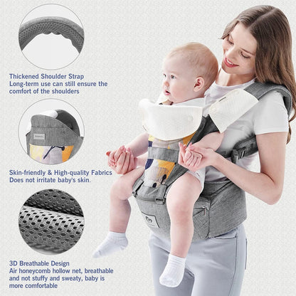 BELLABABY nosidełko ergonomiczne z pasem biodrowym 3w1 0-36msc, oddychające, wygodne i bezpieczne