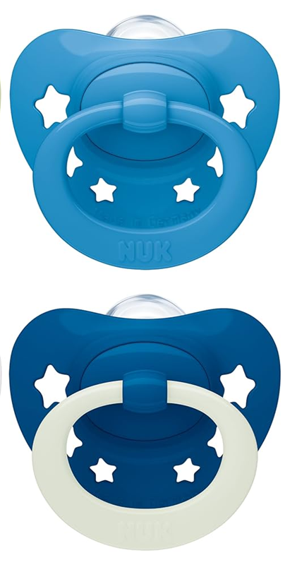 NUK STAR chupete calmante x2 0-6m DÍA Y NOCHE