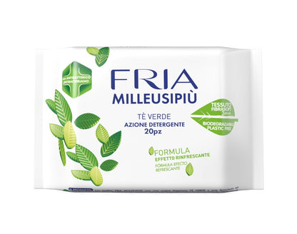 FRIA Milleusi Piu toallitas húmedas de tres capas con té verde x20