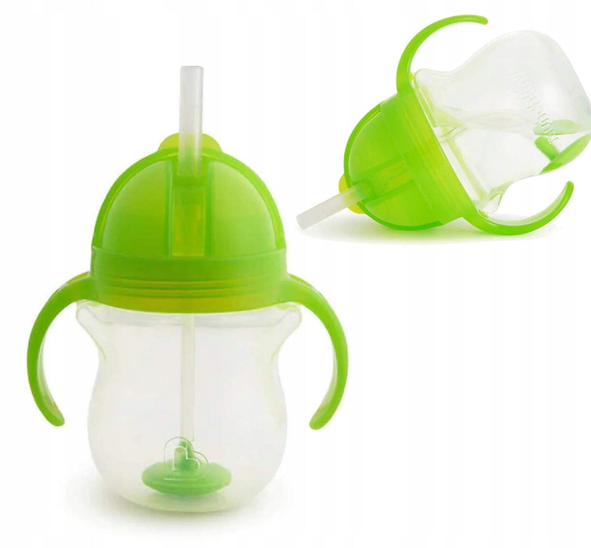 MUNCHKIN Tip&Sip kubek niekapek 6msc+ 207ml obciążona słomka, zielony kubek ze słomką dla dzieci