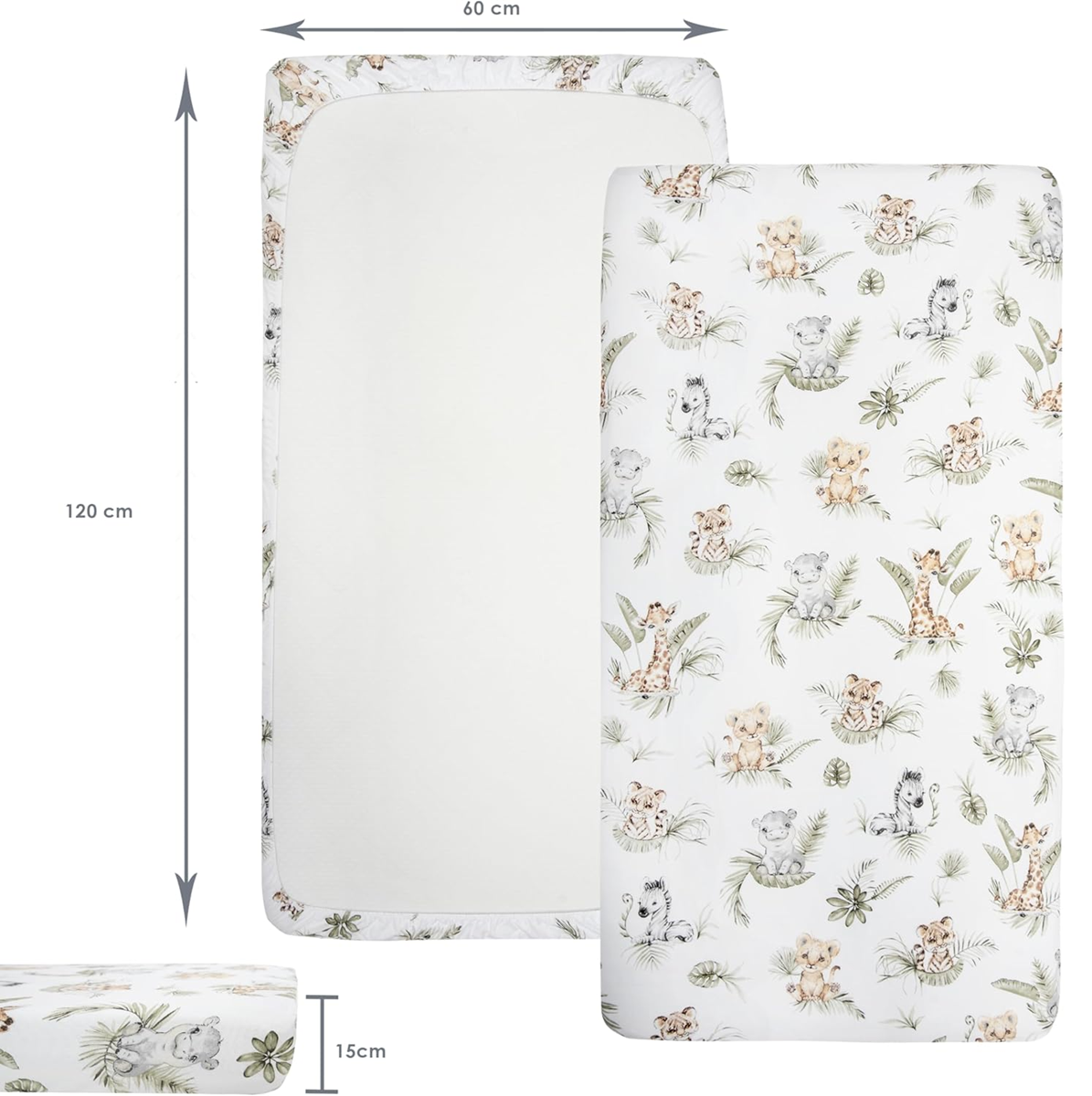MEDIPARTNERS sábana para cuna 60cmx120cm x3 para bebés de algodón