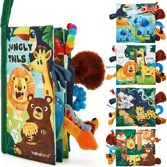 HAHALAND Jungly Tails libro sensorial colgante 12,5 x 22 cm para bebés