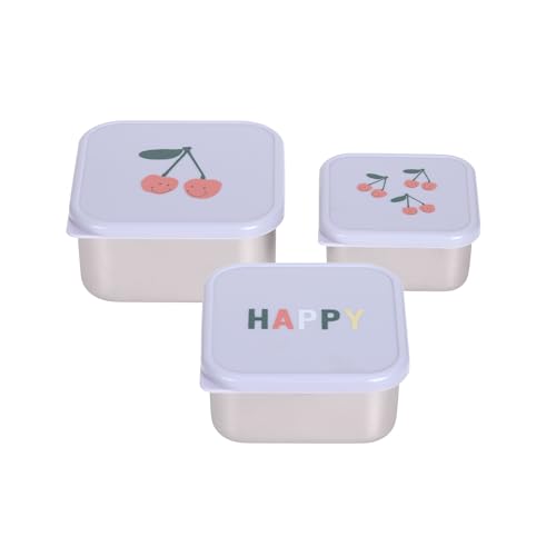 Lässig Happy Fruits recipientes de acero para aperitivos 3 uds.