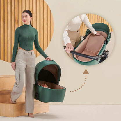 KINDERKRAFT PRIME2 PRO 3-in-1 multifunction stroller up to 22kg + MINK PRO car seat
