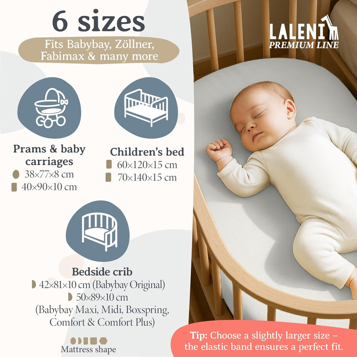 LALENI sábana ajustable para cochecito 38x77