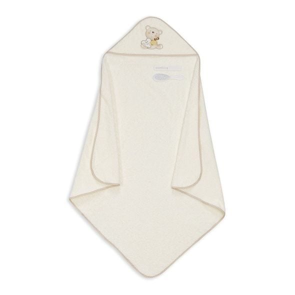 Interbaby Love You toalla con capucha color crema 100x100 cm