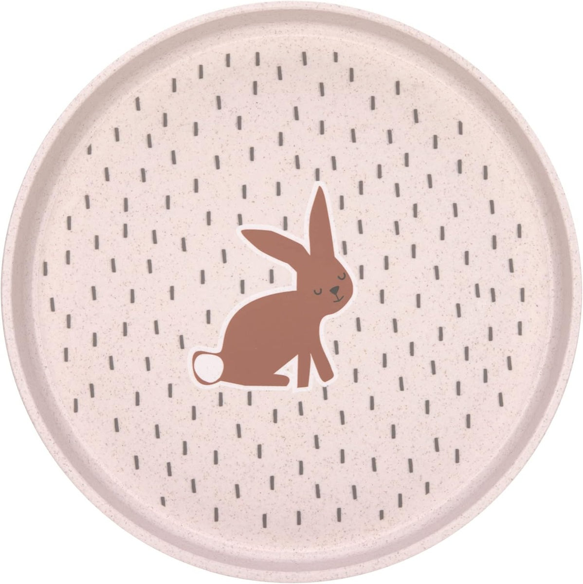 LASSIG talerzyk bez melaminy Little Forest Rabbit 18 cm, różowy talerzyk dla dzieci 6 m+ z antypoślizgowym spodem