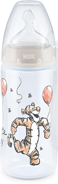 NUK First Choice+ 0-6 m Biberón 300 ml con indicador de temperatura TIGRE
