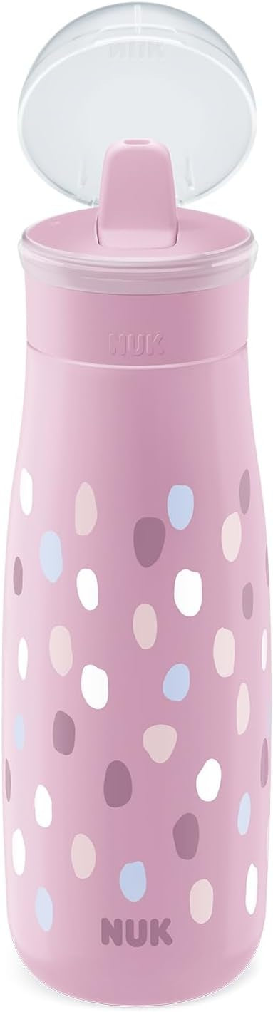 NUK Mini-Me Flip botella de acero con pajita y boquilla, 500 ml, 12 m+