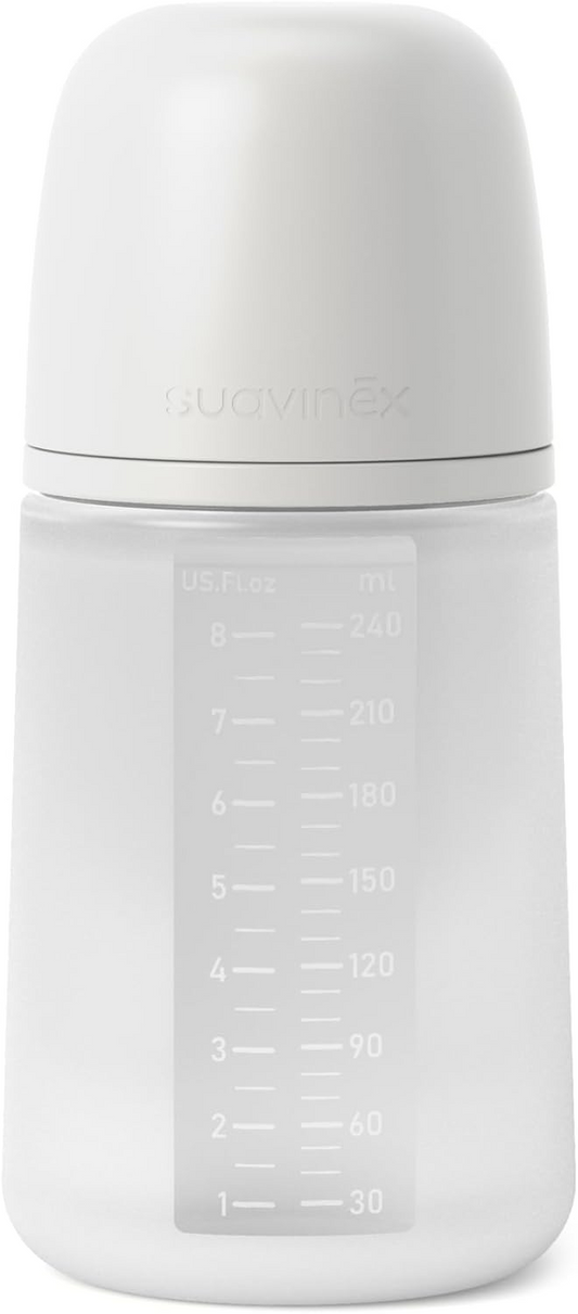 SUAVINEX SELECTION butelka ze smoczkiem symetrycznym SX PRO 240ml 3m+ silikonowa biała