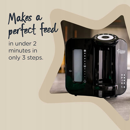 TOMMEE TIPPEE Perfect Prep EKSPRES DO MLEKA 2 min. czarny podgrzewacz do mleka, przygotowanie w 2 minuty