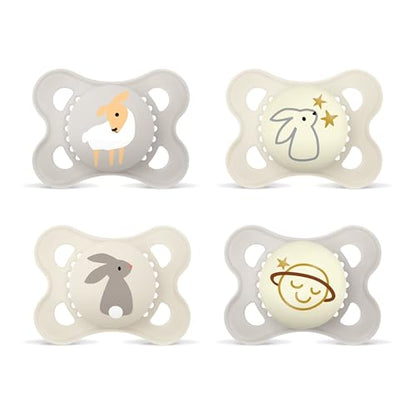 MAM Original Day & Night pacifiers x4, 0–6 months, GLOW-IN-THE-DARK