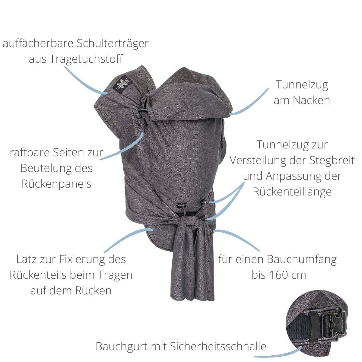 HOPPEDIZ hop-tye buckle nosidełko ergonomiczne 0-30 msc. ergonomiczne nosidło mei-tai z regulacją