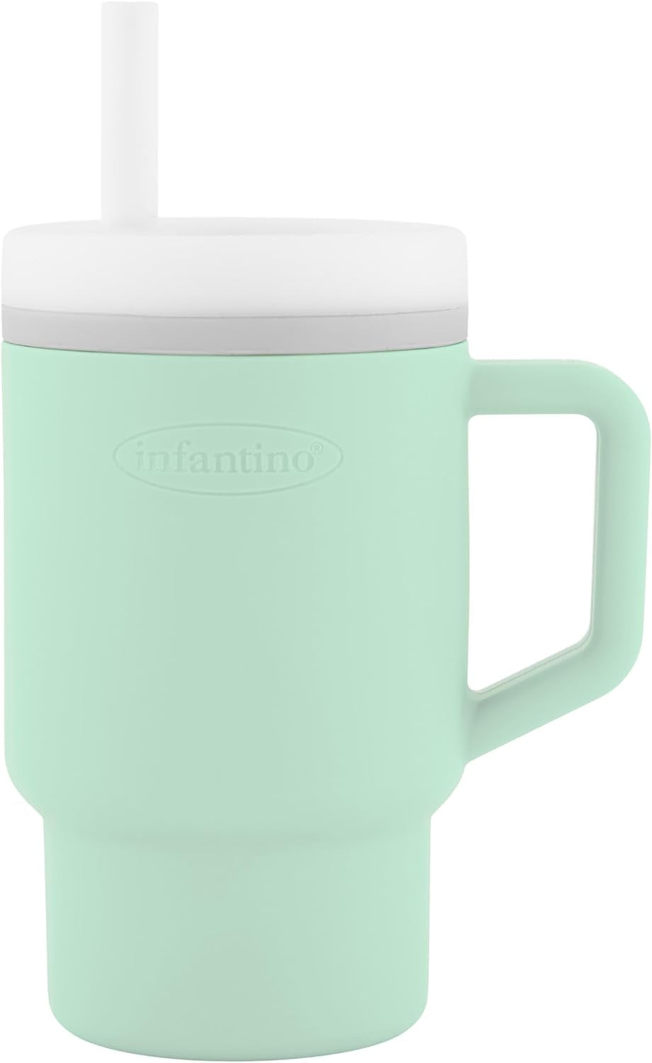 INFANTINO My 1st Tumbler vaso de silicona antigoteo con boquilla 266 ml 6 m+
