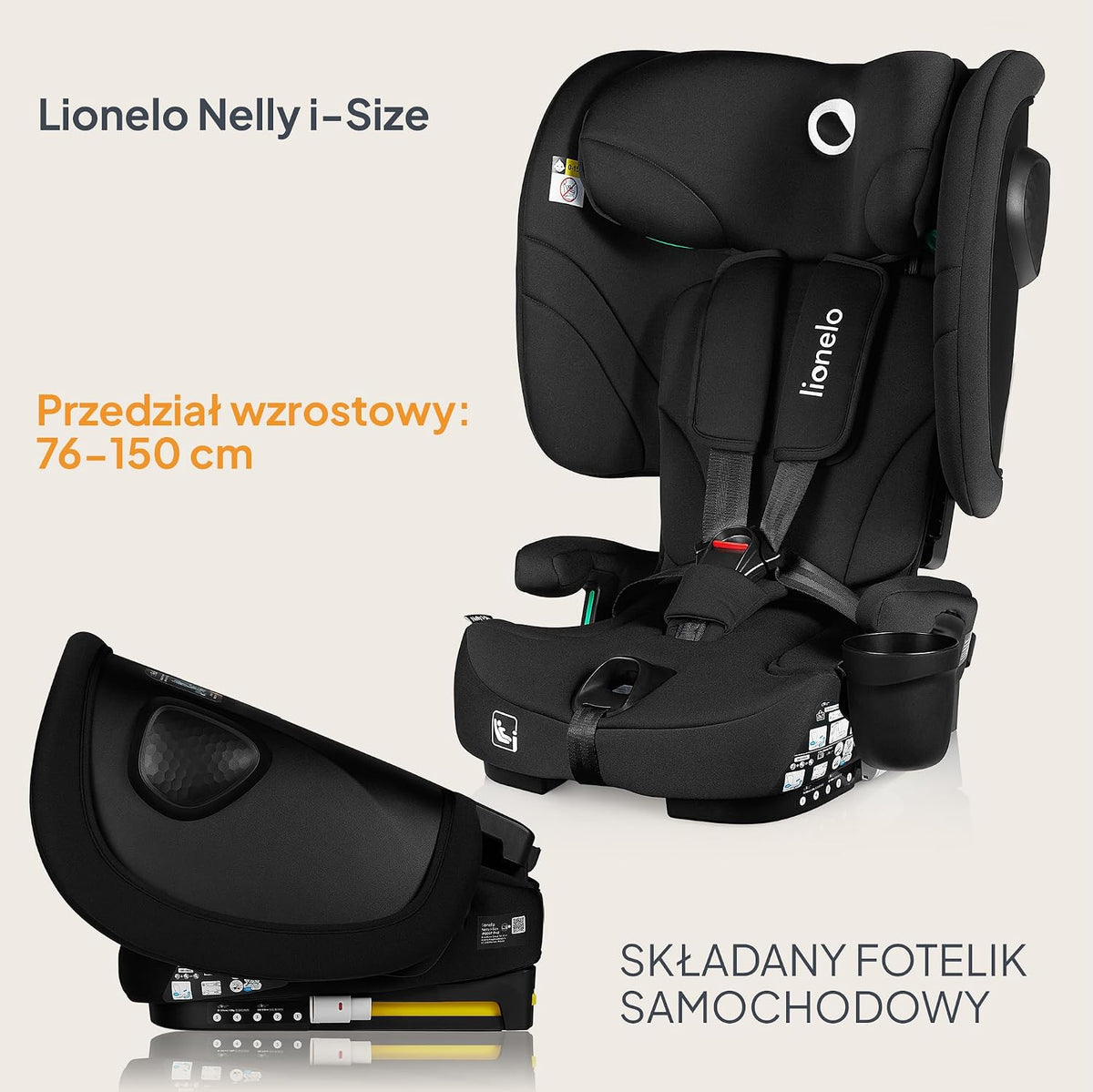 LIONELO NELLY i-Size silla de coche 76-150cm con ISOFIX