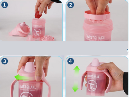 TWISTSHAKE Mini vaso antiderrames con boquilla y batidor 230 ml 4 m+