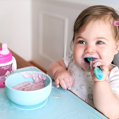 CHICCO Set Easy Start de silicona con cuchara y babero