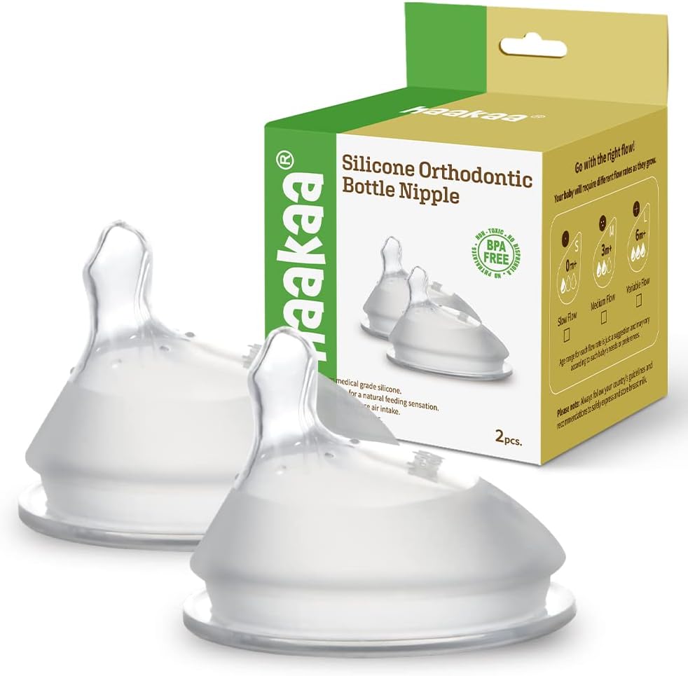HAAKAA tetina para biberón flujo medio 3 m+ x2 GEN.3