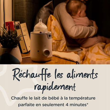 TOMMEE TIPPEE Easi-Warm podgrzewacz do butelek i słoików, szary, szybko podgrzewa mleko w 4 minuty