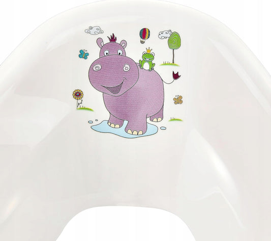 KEEEPER nakładka na sedes HIPPO 18 m+ biała z motywem hipopotama, anatomiczna nakładka dla dzieci