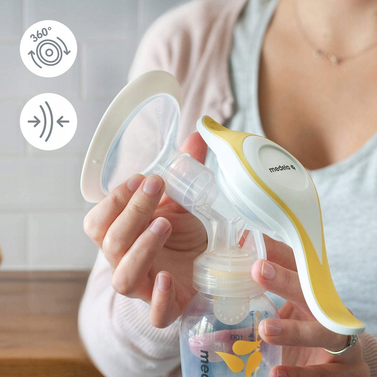 MEDELA Harmony Flex laktator ręczny 2fazowy U "O kompaktowy, lekki laktator ręczny Medela z technologią 2-Phase Expression