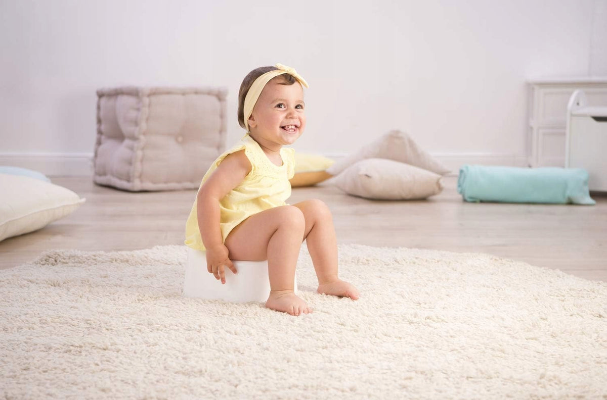 ROTHO Bella Bambina nocnik 6 m+ biały nocnik dla dziecka z wygodnym siedziskiem i osłoną przed rozpryskami