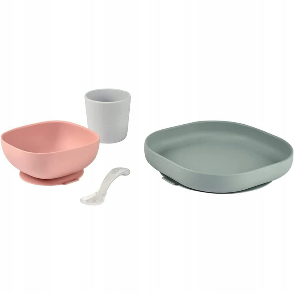 BEABA set de vajilla de silicona con ventosa 4 piezas