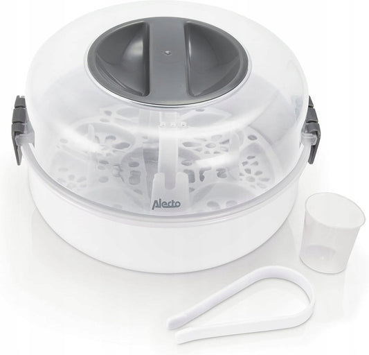 ALECTO BW-04 esterilizador de microondas para 4 biberones con pinzas y medidor