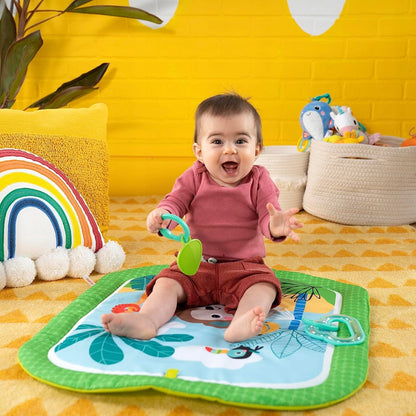 BRIGHT STARTS Easy Breezy alfombra educativa con cojín y 2 juguetes 54 x 67 cm