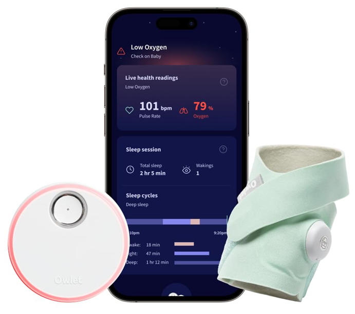 OWLET DREAM SOCK pulsioxímetro y pulsómetro 2 en 1 para bebés 0-18 meses