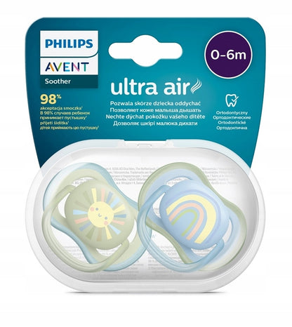 PHILIPS AVENT Chupetes Ultra Air x 2 0-6m para bebés