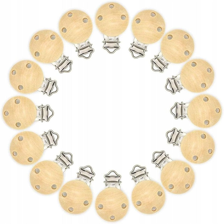 RUBY Artestar clips de madera para cadena de chupete 16 unidades