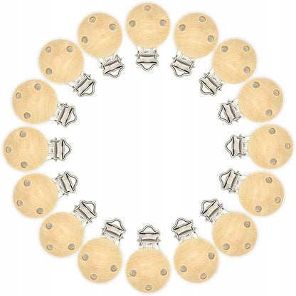 RUBY Artestar clips de madera para cadena de chupete 16 unidades