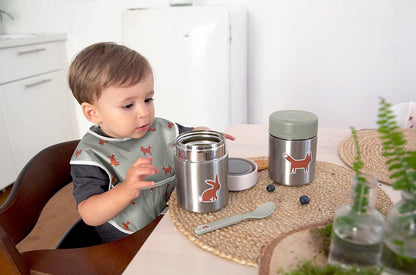 LASSIG Food Jar TERMOS OBIADOWY stal nierdzewna 315 ml, różowy termos obiadowy z dzieckiem przy posiłku