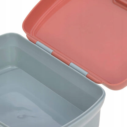 LASSIG zestaw śniadaniowy BIDON śniadaniówka, czerwono-szary lunchbox z bidonem i zamknięciem