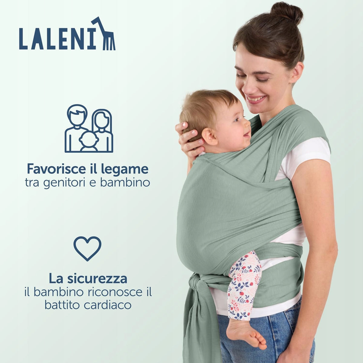 LALENI fular portabebés elástico para bebés hasta 15 kg