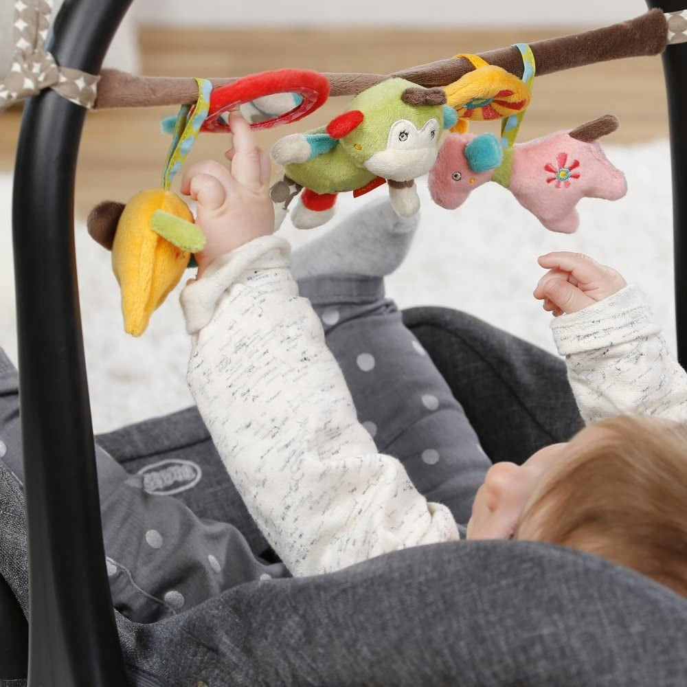 FEHN zawieszka łańcuch do wózka SAFARI, kolorowa zabawka sensoryczna dla niemowląt 0+ do wózka i fotelika