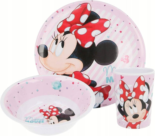 DISNEY MINNIE MOUSE juego de vajilla 3 piezas para niños