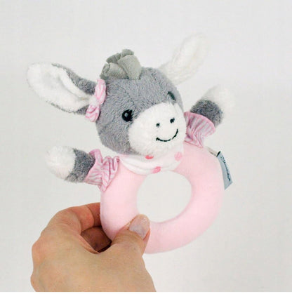 STERNTALER Osiołek Emmi grzechotka 16cm "N, pluszowa zabawka dla niemowląt z grzechotką, różowa