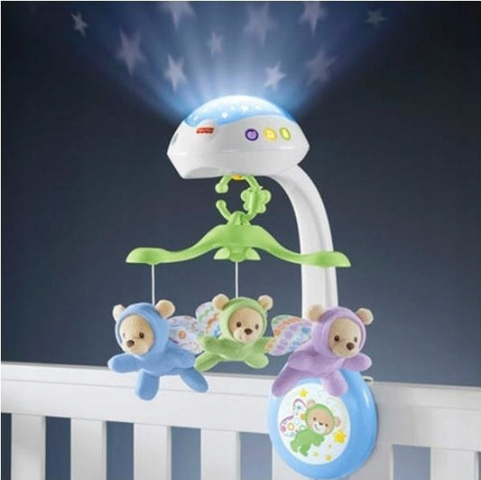 FISHER PRICE móvil para cuna proyector + mando a distancia