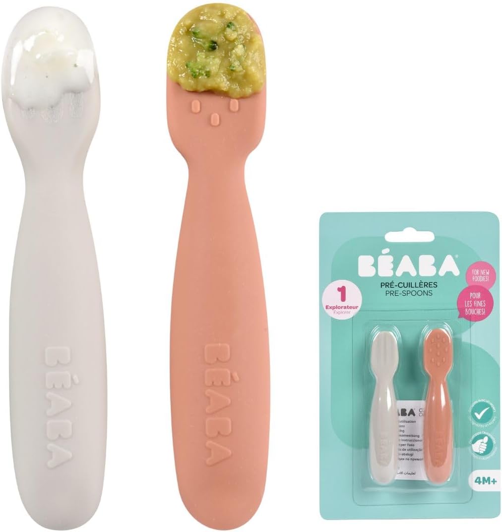 BEABA cuchara de silicona x2 4m+ para bebés