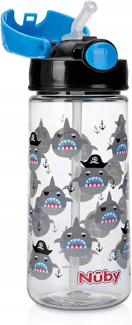 NUBY Vaso con pajita de tritán 4m+ 540 ml TIBURÓN