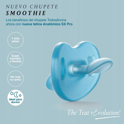 SUAVINEX smoczek uspokajający SMOOTHIE silikon 0-6 msc. anatomiczny SX Pro, idealny do spania, BPA/BPS free