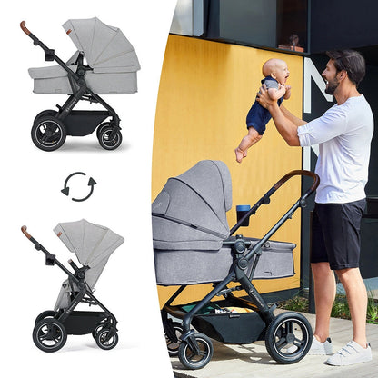 KINDERKRAFT B-TOUR cochecito multifuncional 3 en 1 hasta 22kg + silla MINK PRO