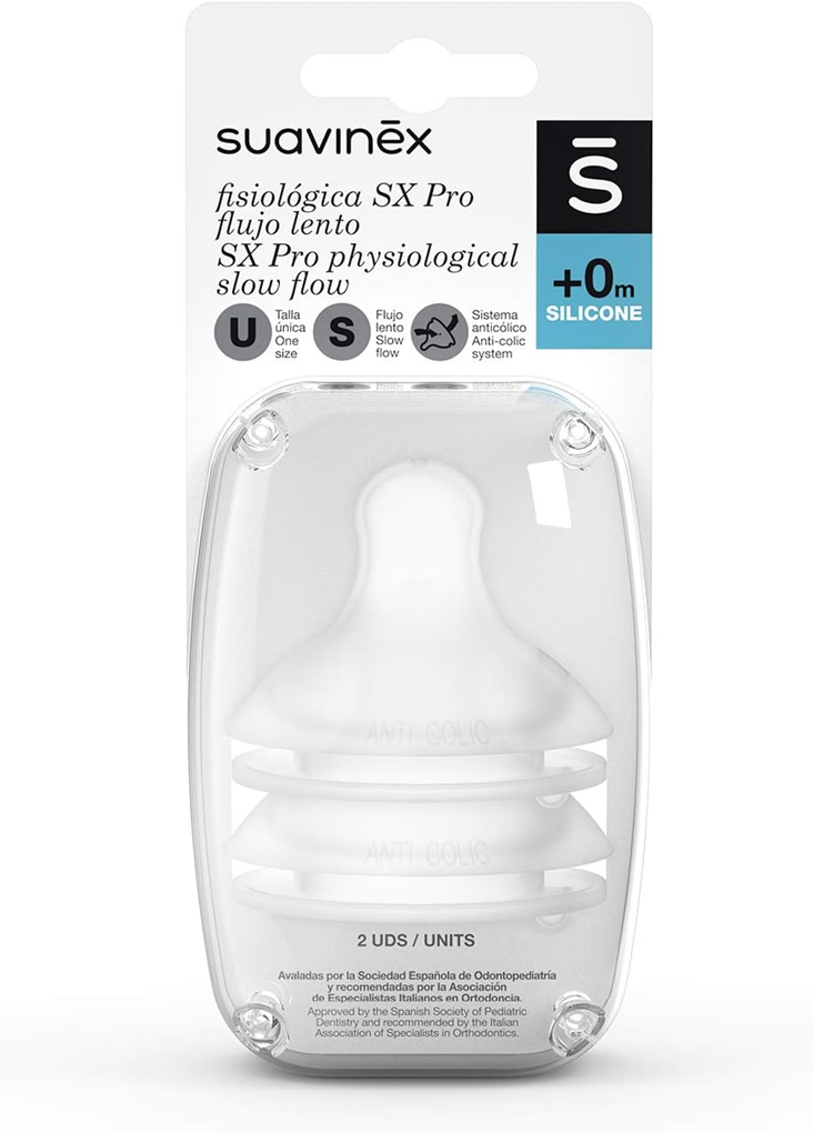 SUAVINEX chupete simétrico para biberón x2 0m+ SX PRO