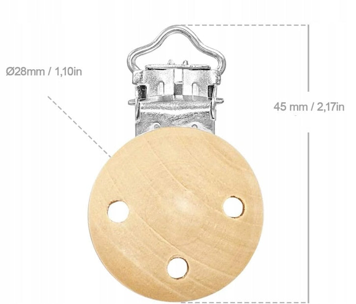 RUBY Artestar clips de madera para cadena de chupete 16 unidades