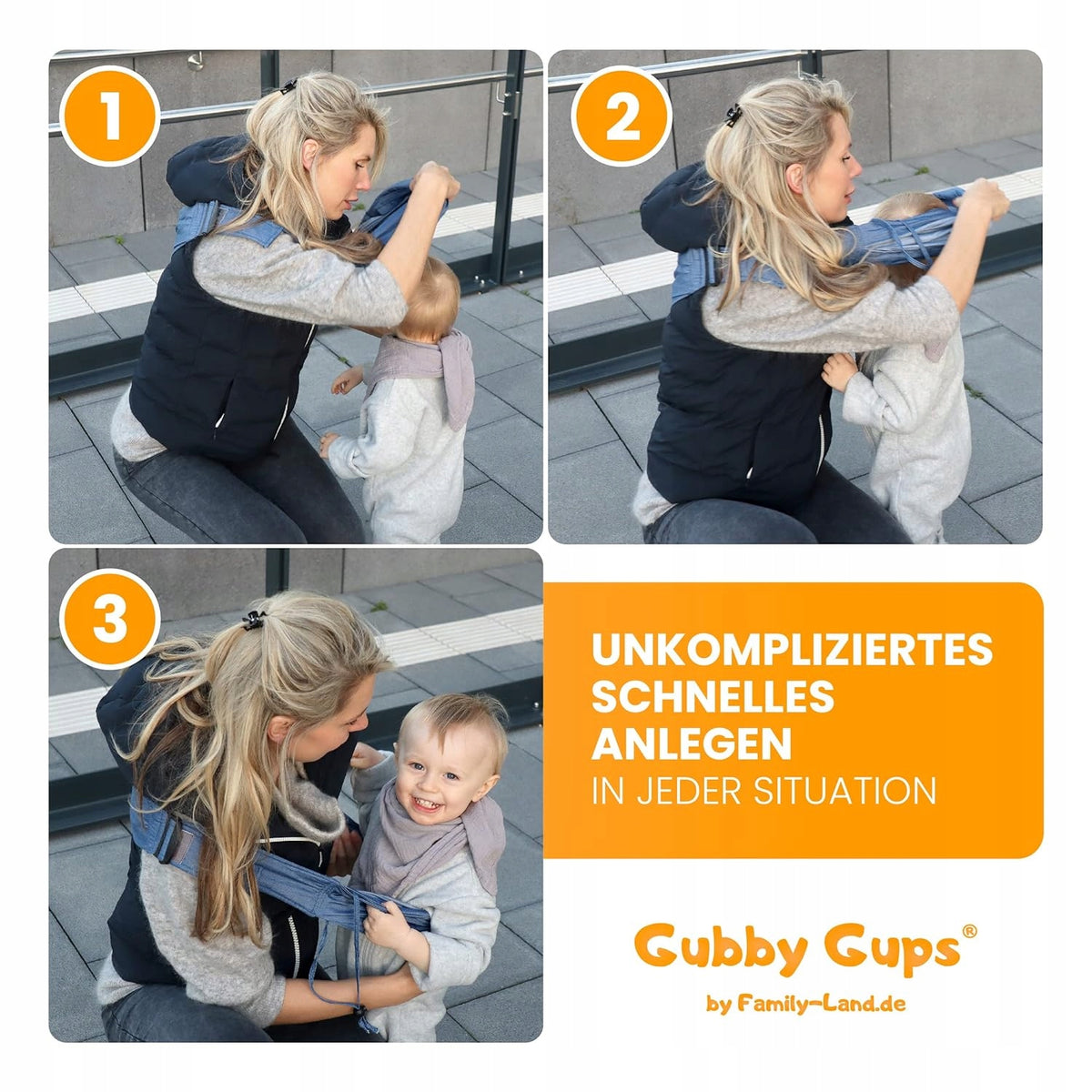 GUBBY GUPS portabebés fular hasta 15 kg